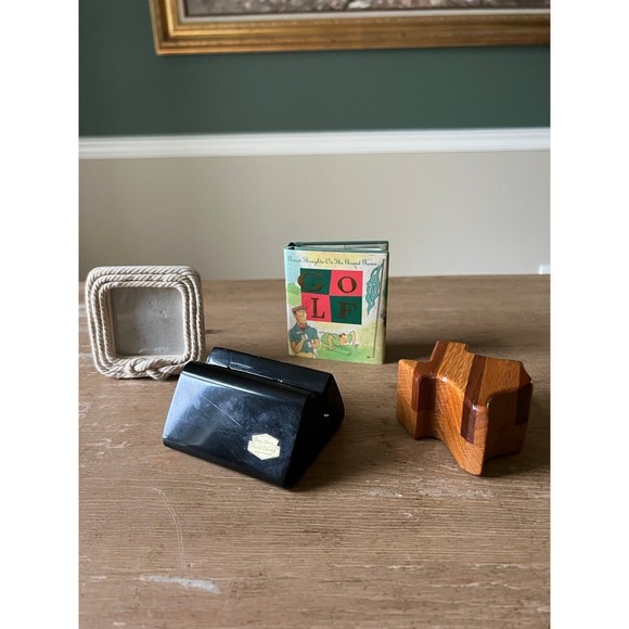 Home Decor Other - Mini Golf Book & Desktop Picture Frame Wooden Texas Weight Business Card Holder